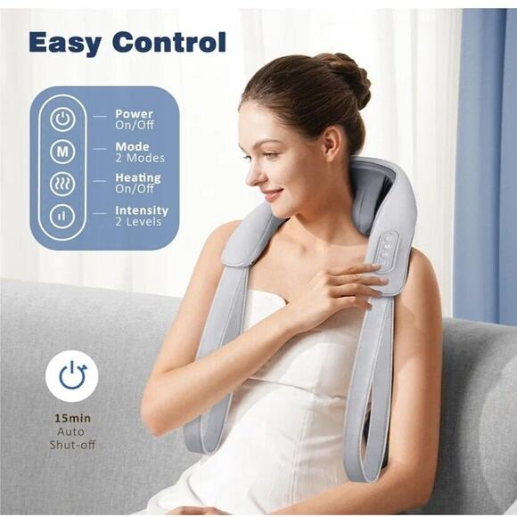 Neck Massager w/ Heat, Cordless, Deep Tissue 4D Expert Kneading Massage, Shiatsu - Picture 4 of 7